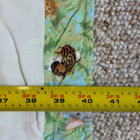 Homemae Baby Blanket Cross Stitch Elephant Giraffe Monkey Lion Frog 40"x61" - Picture 3 of 11